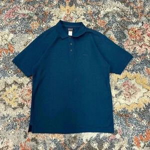 Patagonia Organic Cotton Spellout  Tonal Polo Shirt Small